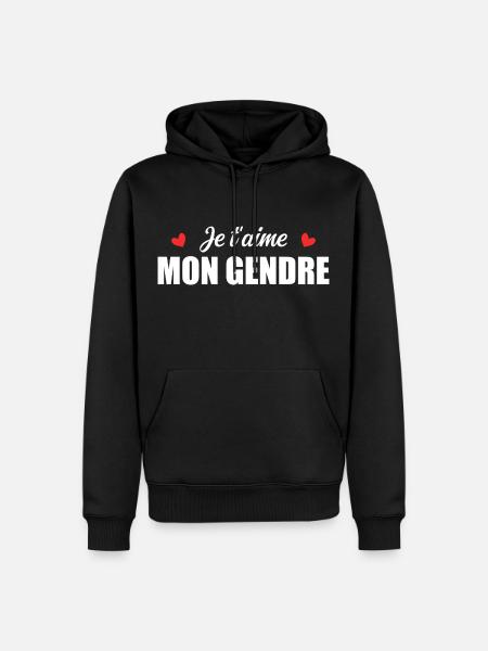 Je t'aime mon gendre - Sweat à capuche Premium bio Homme - noir