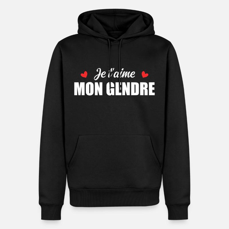 Je t'aime mon gendre - Sweat à capuche Premium bio Homme - noir