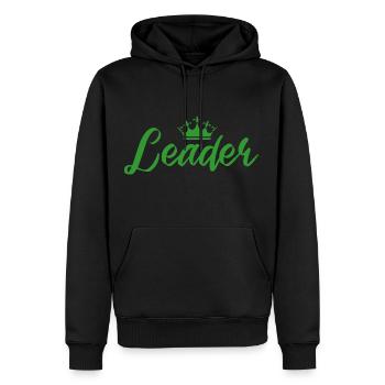 The Leader - Men’s Premium Organic Hoodie - black - Front - Nico (187cm)