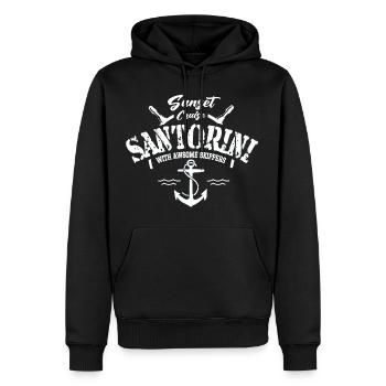 sunset cruise santorini with awsome skippers - Men’s Premium Organic Hoodie - black - Front - Nico (187cm)