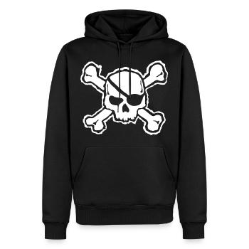 Crâne Pirate - Sweat à capuche Premium bio Homme - noir - Devant - Nico (187cm)