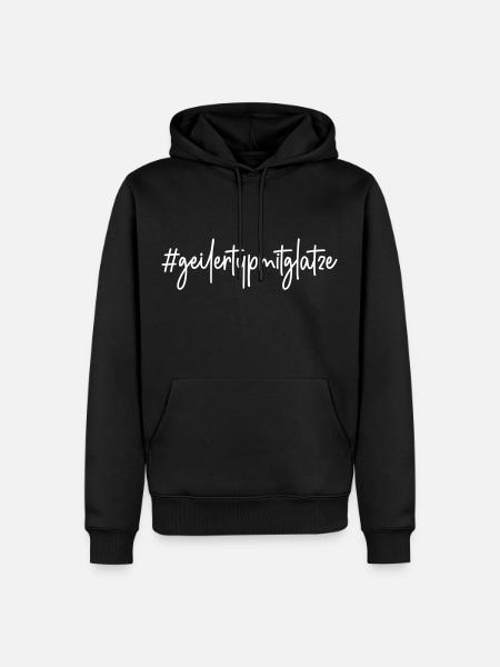 #geilertypmitglatze # geiler Typ mit Glatze - Männer Premium Bio Hoodie - Schwarz