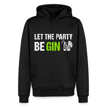 Laissez la fête être Gin Funny Gin Dire - Sweat à capuche Premium bio Homme - noir - Devant - Nico (187cm)