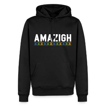 Imazighen Amazigh Berbère - Sweat à capuche Premium bio Homme - noir - Devant - Nico (187cm)