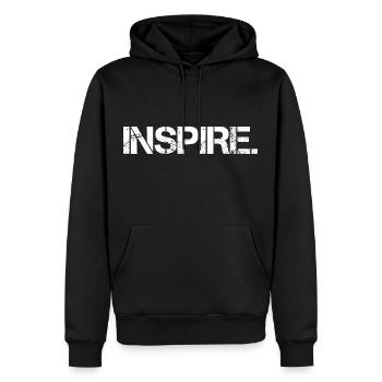 Inspire motivation und inspirations spruch - Männer Premium Bio Hoodie - Schwarz - Vorne - Nico (187cm)