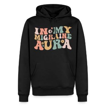 In meiner Migräne-Aura Chronisches Migräne-Bewusstsein - Männer Premium Bio Hoodie - Schwarz - Vorne - Nico (187cm)