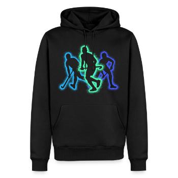 Hockey sur gazon Joueurs de hockey Silhouettes Enfants Hockey - Sweat à capuche Premium bio Homme - noir - Devant - Nico (187cm)