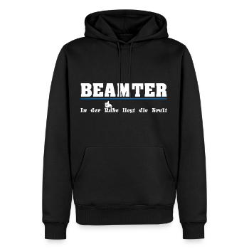 beamter - In der Ruhe liegt die Kraft - Männer Premium Bio Hoodie - Schwarz - Vorne - Nico (187cm)
