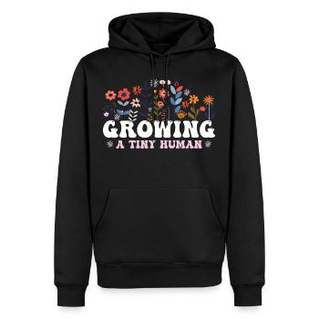 Anbau einer winzigen menschlichen Boho-Blume Blumenschwanger - Männer Premium Bio Hoodie - Schwarz - Vorne - Nico (187cm)