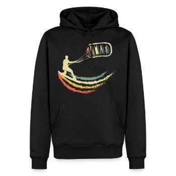 kitesurfing - Sweat à capuche Premium bio Homme - noir - Devant - Nico (187cm)
