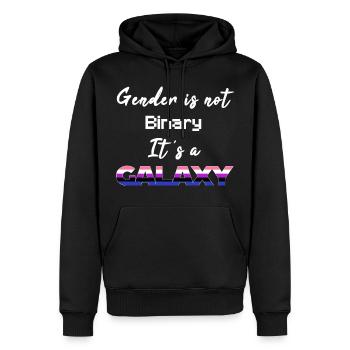 Gender is not binary. It's a Galaxy! - Gender fluid - Men’s Premium Organic Hoodie - black - Front - Nico (187cm)