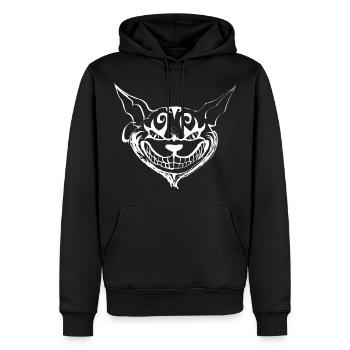 Cheshire Cat - Sweat à capuche Premium bio Homme - noir - Devant - Nico (187cm)