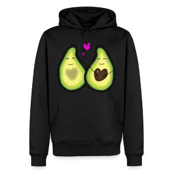 Avocado - Männer Premium Bio Hoodie - Schwarz - Vorne - Nico (187cm)