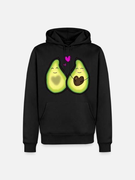 Avocado - Männer Premium Bio Hoodie - Schwarz