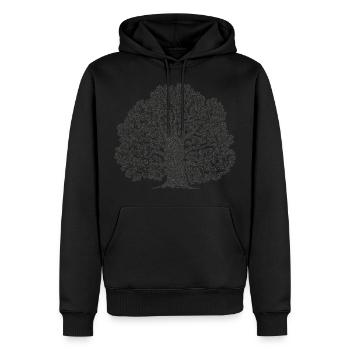 Arbre de vie - Yggdrasil - Sweat à capuche Premium bio Homme - noir - Devant - Nico (187cm)