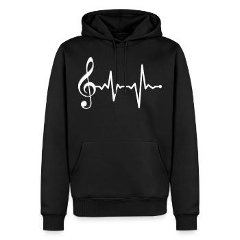 Touche de battement de coeur - Sweat à capuche Premium bio Homme - noir - Devant - Nico (187cm)