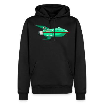 Navire de planète du futur - Sweat à capuche Premium bio Homme - noir - Devant - Nico (187cm)