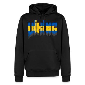 Wikinger - Schwedische Flagge - Männer Premium Bio Hoodie - Schwarz - Vorne - Nico (187cm)