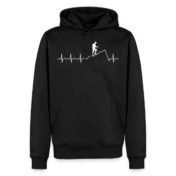 Heartbeat Hiking - Sweat à capuche Premium bio Homme - noir - Devant - Nico (187cm)