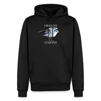 I BELIEVE I CAN FLY - Männer Premium Bio Hoodie - Schwarz - Vorne - Nico (187cm)