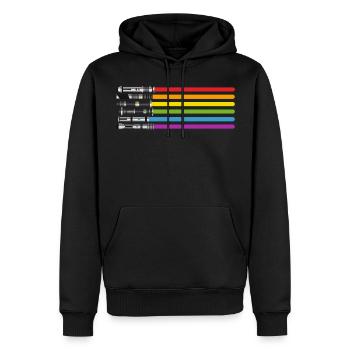 Lichtschwerter - Männer Premium Bio Hoodie - Schwarz - Vorne - Nico (187cm)