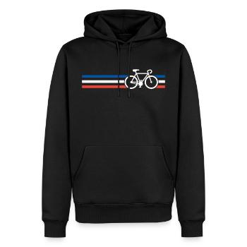 bicyclette vélo de course nationale de France - Sweat à capuche Premium bio Homme - noir - Devant - Nico (187cm)