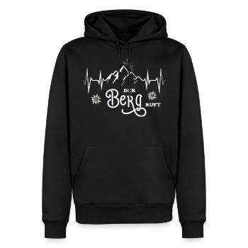 Der Berg ruft Wandern Bergsteigen Skifahren Berge - Männer Premium Bio Hoodie - Schwarz - Vorne - Nico (187cm)