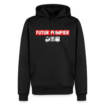 Body bébé futur pompier t-shirt enfant - Sweat à capuche Premium bio Homme - noir - Devant - Nico (187cm)