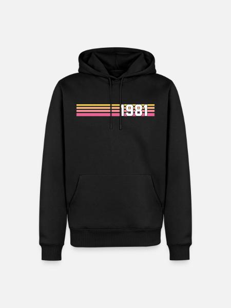 retro gift 1981 - Men’s Premium Organic Hoodie - black