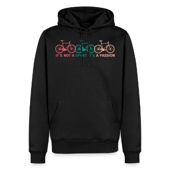Bicycle, it's not a sport, it's a passion - Men’s Premium Organic Hoodie - black - Front - Nico (187cm)