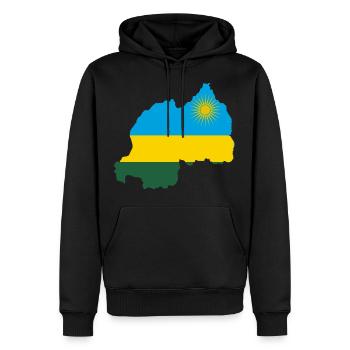 Ruanda Landkarte Fahne Flagge Wappen - Männer Premium Bio Hoodie - Schwarz - Vorne - Nico (187cm)