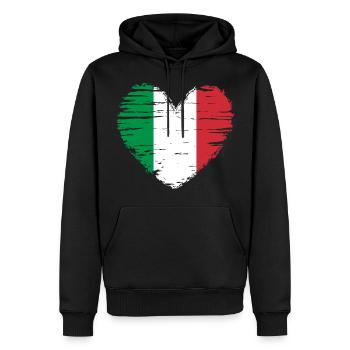 Italien Herz Flagge Fahne Wappen - Männer Premium Bio Hoodie - Schwarz - Vorne - Nico (187cm)