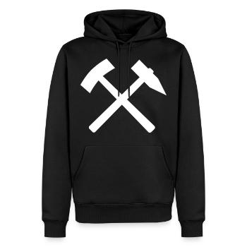 Bergbau Ruhrgebiet Ruhrpott Kumpel Bergmann - Männer Premium Bio Hoodie - Schwarz - Vorne - Nico (187cm)