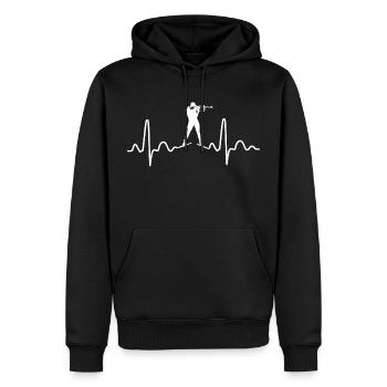 biathlon heartbeat biathlete heartbeat - Men’s Premium Organic Hoodie - black - Front - Nico (187cm)