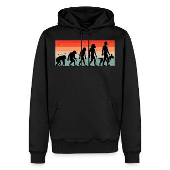 Bullterrier Bull Terrier retro Evolution - Men’s Premium Organic Hoodie - black - Front - Nico (187cm)