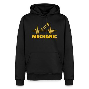 mechanic - Sweat à capuche Premium bio Homme - noir - Devant - Nico (187cm)