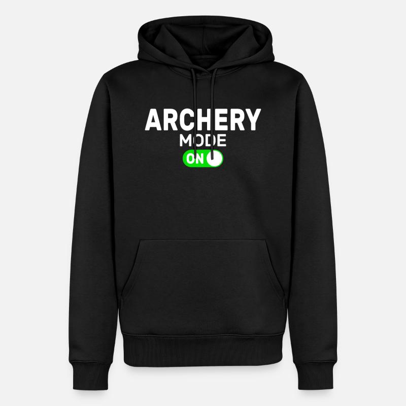 archery mode on - Sweat à capuche Premium bio Homme - noir