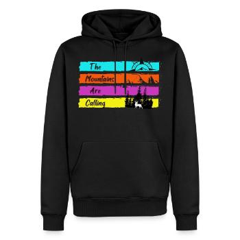 WildFree - Sweat à capuche Premium bio Homme - noir - Devant - Nico (187cm)