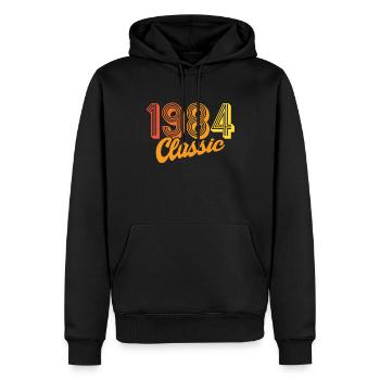 classic 1984 made in 1984 - Männer Premium Bio Hoodie - Schwarz - Vorne - Nico (187cm)