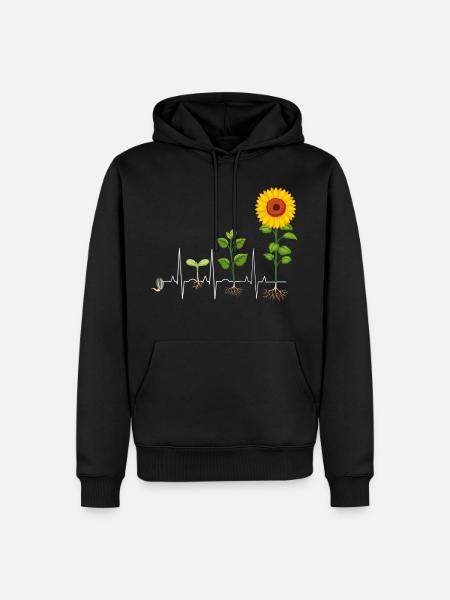 Garden - Heartbeat Funny Gift - Men’s Premium Organic Hoodie - black
