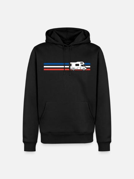 Camping-Bus flagge nationale de france - Männer Premium Bio Hoodie - Schwarz