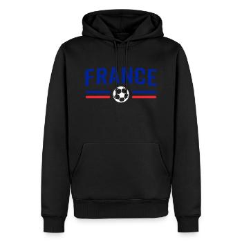 Équipe de France de football - Sweat à capuche Premium bio Homme - noir - Devant - Nico (187cm)