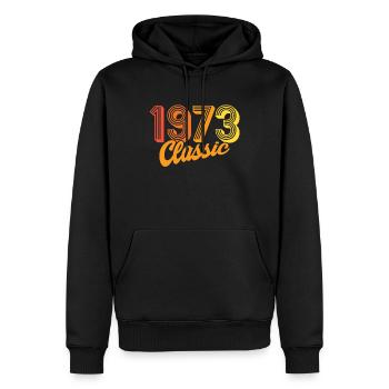 classic 1973 retro t-shirt 1973 - Sweat à capuche Premium bio Homme - noir - Devant - Nico (187cm)
