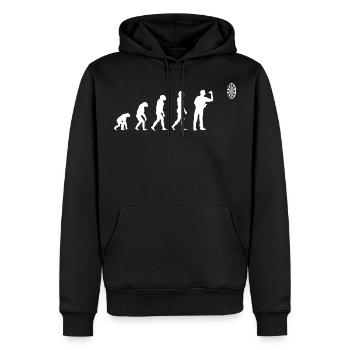 Dart Evolution Dartspieler - Männer Premium Bio Hoodie - Schwarz - Vorne - Nico (187cm)