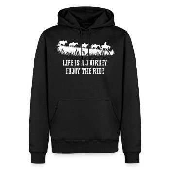 Pferd, Maultier, Packpferd - Männer Premium Bio Hoodie - Schwarz - Vorne - Nico (187cm)