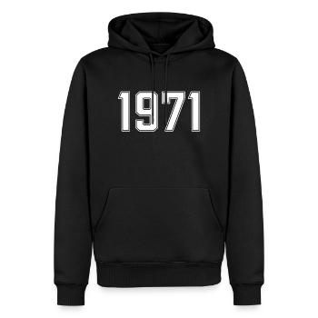 T-Shirt 1971 Geschenk geboren 1971 - Männer Premium Bio Hoodie - Schwarz - Vorne - Nico (187cm)