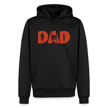 dad basketball papa t-shirt basketball - Männer Premium Bio Hoodie - Schwarz - Vorne - Nico (187cm)