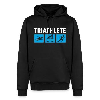 Triathlon Triathlete - Männer Premium Bio Hoodie - Schwarz - Vorne - Nico (187cm)