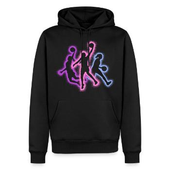 Basketball Girl Silhouette Basketball Girl Femme - Sweat à capuche Premium bio Homme - noir - Devant - Nico (187cm)