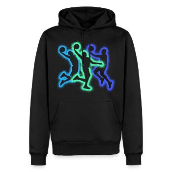 Dunking Basketball Spieler Silhouette Basketballer - Männer Premium Bio Hoodie - Schwarz - Vorne - Nico (187cm)